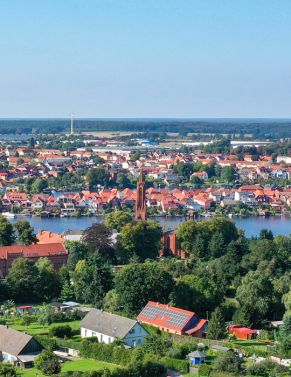Luftbild von der Stadt Malchow