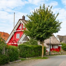 Reetgedecktes Haus im Ferienhausgebiet Groß Schwansee